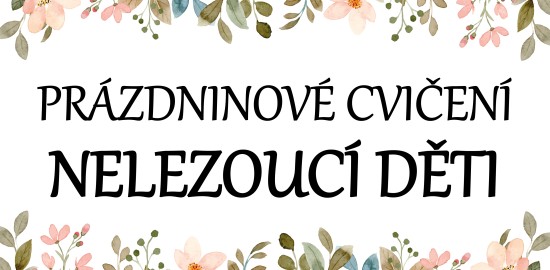 Prázdninové cvičení - NELEZOUCÍ DĚTI