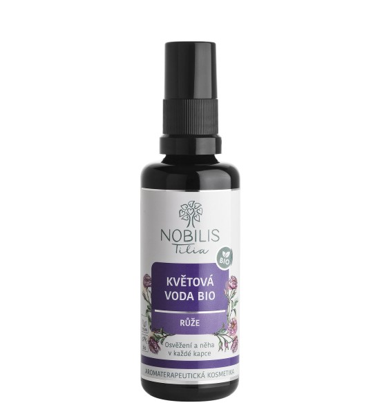 Květová voda BIO růže 50ml (fialové sklo) #1