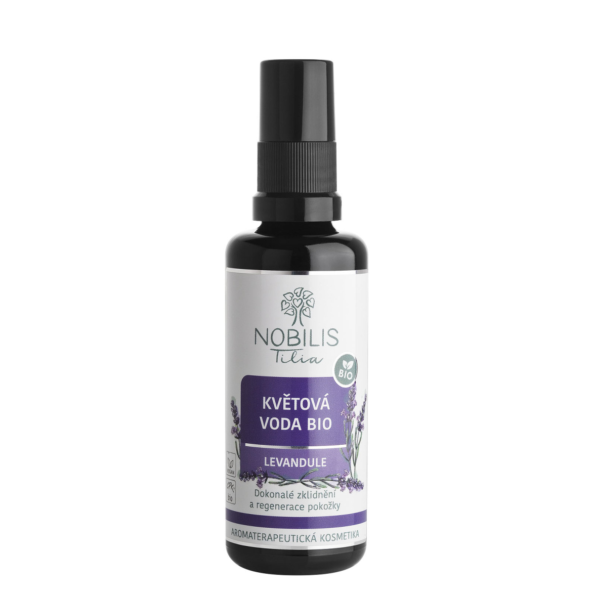 Květová voda BIO Levandule 50 ml (fialové sklo)